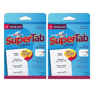 Smead® Erasable SuperTab® File Folder Labels, White, 160 labels Per Pack, 2 Packs