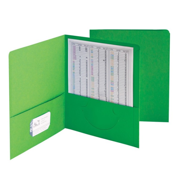 Smead® Two-Pocket Heavyweight Folder, Up to 100 Sheets, Letter Size, Green, Pack of 25