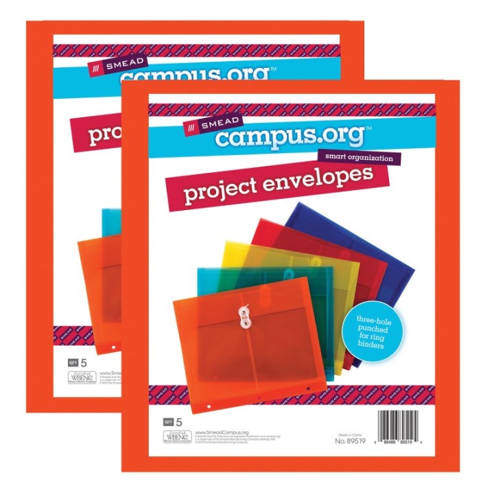 Smead® Poly Project Envelopes, 5 Per Pack, 2 Packs
