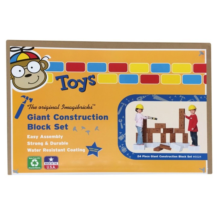 Smart Monkey Toys ImagiBRICKS™ Giant Construction Building Block Set, 24 Pieces