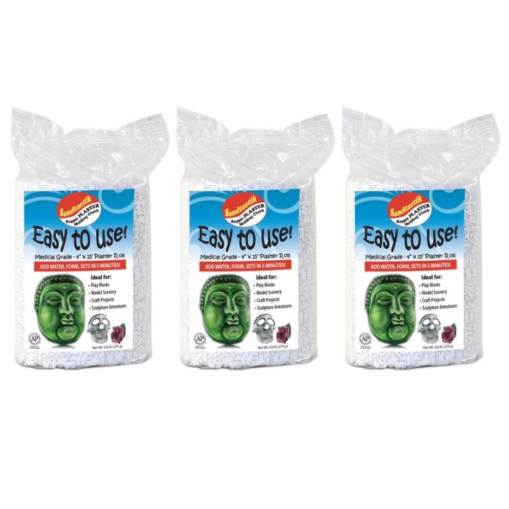 Sandtastik® Rappit Plaster Cloth, Medical Grade, 4" x 15' Roll, 3 Rolls