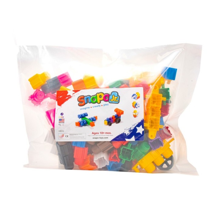 Snapo Jr. Building Blocks, Mega Builders Kit, 125 Pieces