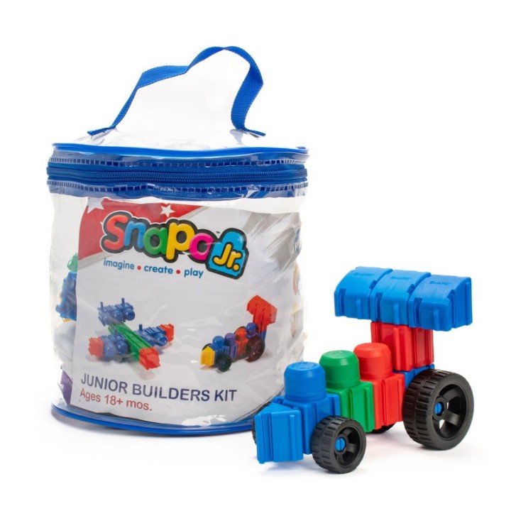 Snapo Jr. Building Blocks, Beginner Builder's Kit, 60 Pieces