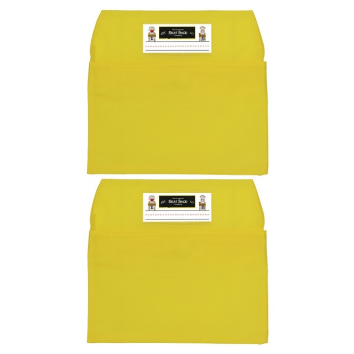 Seat Sack® Seat Sack, Small, 12 inch, Chair Pocket, Yellow, Pack of 2