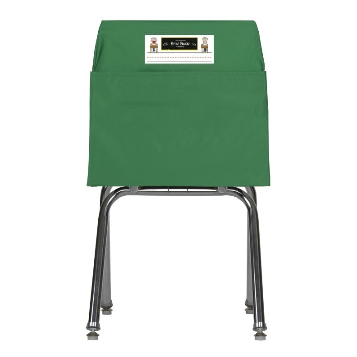 Seat Sack® Standard Chair Pocket Classroom Storage Organizer - 14 inch, Green