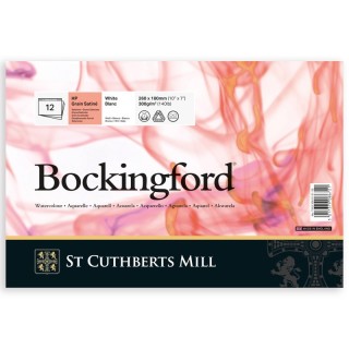 St Cuthberts Bockingford Watercolor Pad, Hot Pressed, White, Glue Binding, 140lb/300gsm, 12 Sheet, 7x10 inch, 1 Count