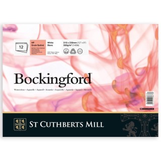 St Cuthberts Bockingford Watercolor Pad, Hot Pressed, White, Glue Binding, 140lb/300gsm, 12 Sheet, 9x12 inch, 1 Count