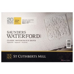 St Cuthberts Saunders Waterford Watercolor Block, Rough, White, 140lb/300gsm, 20 Sheet, 10x7 inch, 1 Count