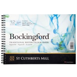 St Cuthberts Bockingford Watercolor Pad, Cold Pressed, Spiral Binding, 140lb/300gsm, 12 Sheet, 7x10 inch, 1 Count