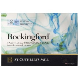 St Cuthberts Bockingford Watercolor Pad, Cold Pressed, Glue Binding, 140lb/300gsm, 12 Sheet, 7x10 inch, 1 Count