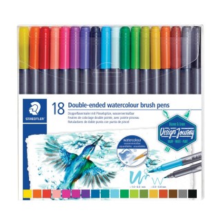 STAEDTLER® Double-ended watercolor+- brush 18pcs