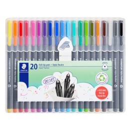 STAEDTLER® Triplus® Fineliner Pens, Superfine 0.3 mm, Assorted Colors, Set of 20