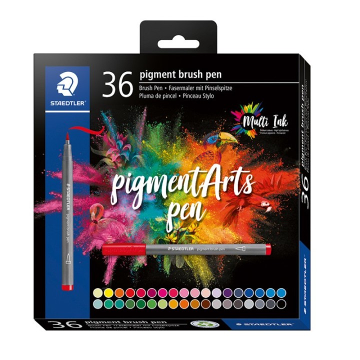 STAEDTLER® Pigment Arts Brush Pens, Assorted Colors, Set of 36