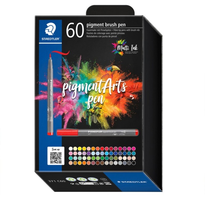 STAEDTLER® Pigment Arts Brush Pens, Assorted Colors, Set of 60