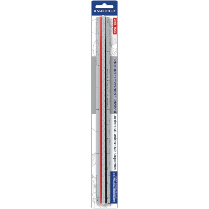 STAEDTLER® Professional Architectural Triangular Scale Ruler, 12 in, Metal