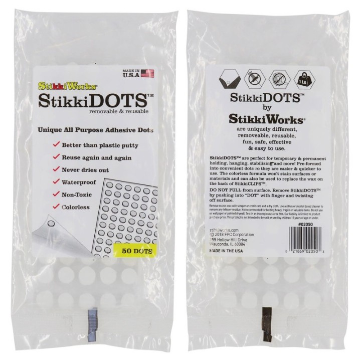 StikkiWorks StikkiDOTS™, Adhesive Dots, Pack of 50