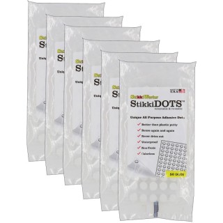 StikkiWorks StikkiDOTS™, Adhesive Dots, 50 Per Pack, 6 Packs
