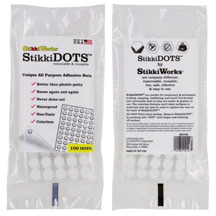 StikkiWorks StikkiDOTS™, Adhesive Dots, Pack of 100