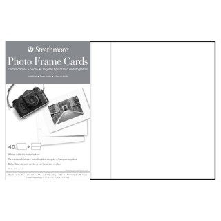 Strathmore Photo Frame Cards & Envelopes, Plain Border, 5x6.875 inch, 40 Pack