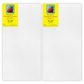 Strathmore 300 Series Traditional Stretched Canvas, 10x20 inch, Pack of 2