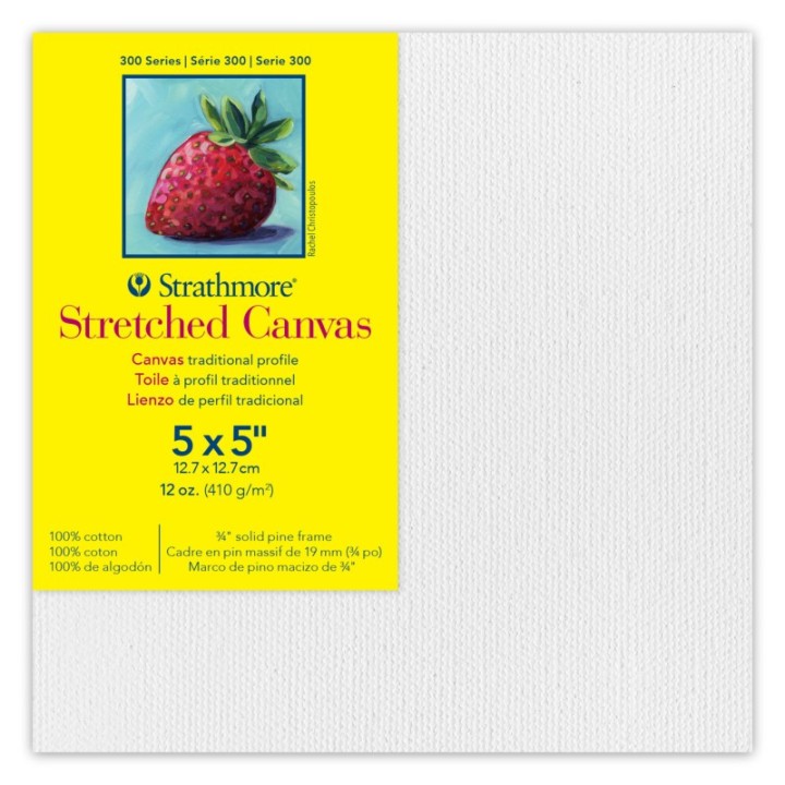 Strathmore 300 Series Traditional Stretched Canvas, 5x5 inch