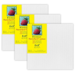 Strathmore 300 Series Traditional Stretched Canvas, 6x6 inch, Pack of 3