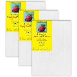Strathmore 300 Series Traditional Stretched Canvas, 5x7 inch, Pack of 3