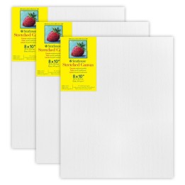 Strathmore 300 Series Traditional Stretched Canvas, 8x10 inch, Pack of 3