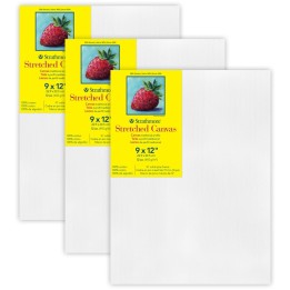 Strathmore 300 Series Traditional Stretched Canvas, 9x12 inch, Pack of 3