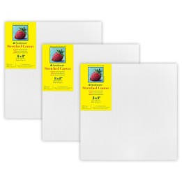 Strathmore 300 Series Traditional Stretched Canvas, 8x8 inch, Pack of 3