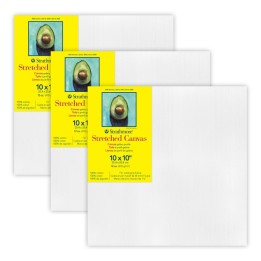 Strathmore 300 Series Gallery Stretched Canvas, 10x10 inch, Pack of 3