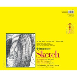 Strathmore 300 Series Sketch Pad, Glue Binding, 100 Sheets, 14x17 inch