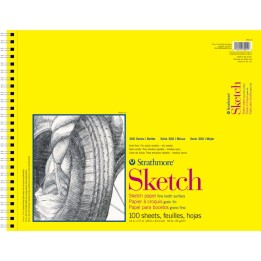 Strathmore 300 Series Sketch Pad, Side Wire Binding, 100 Sheets, 14x17 inch