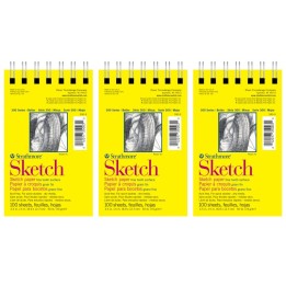 Strathmore 300 Series Sketch Pad, Side Wire Binding, 100 Sheets, 3.5x5 inch, Pack of 6