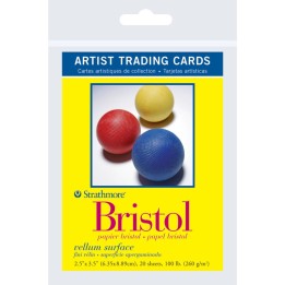 Strathmore 300 Series Artist Trading Cards Bristol Pack, Vellum Finish, 2.5x3.5 inch, 20 Sheets