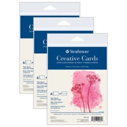 Strathmore Creative Cards & Envelopes, Palm Beach with Plain Edge, Full Size, 5x6.875 inch, 6 Per Pack, 3 Packs