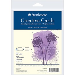Strathmore Creative Cards & Envelopes, Ivory with Deckle Edge, Full Size, 5x6.875 inch, 6 Pack