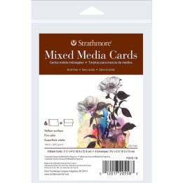 Strathmore 400 Series Mixed Media Cards & Envelopes, Anniversary Size, 3.5x4.875 inch, 6 Pack