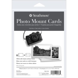 Strathmore Photo Mount Cards & Envelopes, Classic Embossed Border, Full Size, 5x6.875 inch, 6 Pack