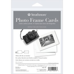Strathmore Photo Frame Cards & Envelopes, Plain Border, Full Size, 5x6.875 inch, 6 Pack