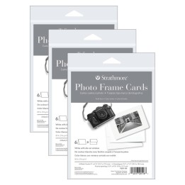 Strathmore Photo Frame Cards & Envelopes, Plain Border, Full Size, 5x6.875 inch, 6 Per Pack, 3 Packs