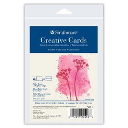 Strathmore Creative Cards & Envelopes, Palm Beach with Plain Edge, Anniversary Size, 3.5x4.875 inch, 6 Pack