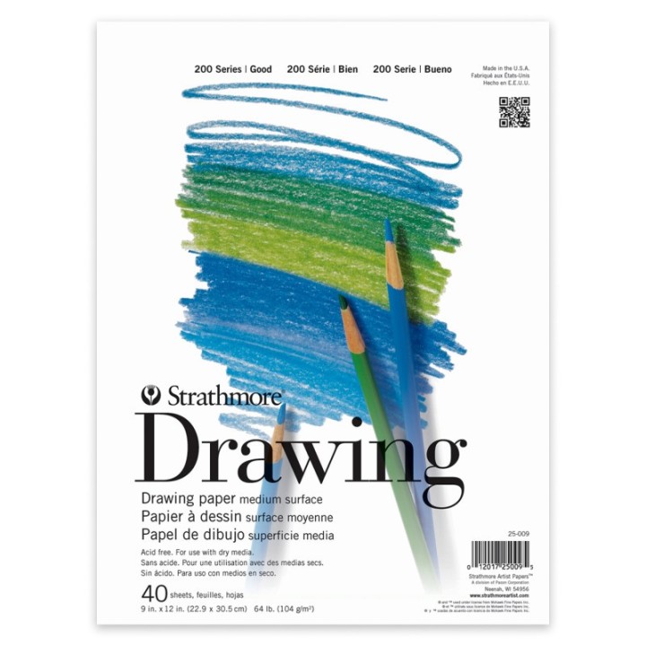 Strathmore 200 Series Drawing Pad, 40 Sheet, 9x12 inch, 1 Count