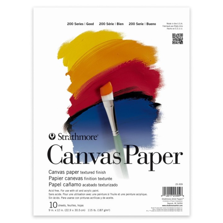 Strathmore 200 Series Canvas Pad, 10 Sheet, 9x12 inch, 1 Count