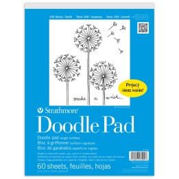 Strathmore 100 Series Doodle Paper Pad, 9x12 in, White, 60 Sheets