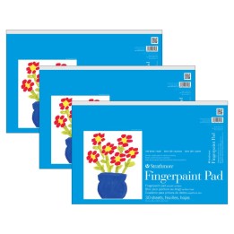 Strathmore 100 Series Fingerpaint Pad, 30 Sheet, 12x18 inch, Pack of 3