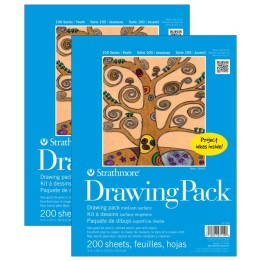 Strathmore 100 Series Drawing Bulk Sheet, 9x12 inch, 200 Sheets Per Pack, 2 Packs