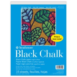 Strathmore 100 Series Black Chalk Paper Pad, 9x12 in, 15 Sheets