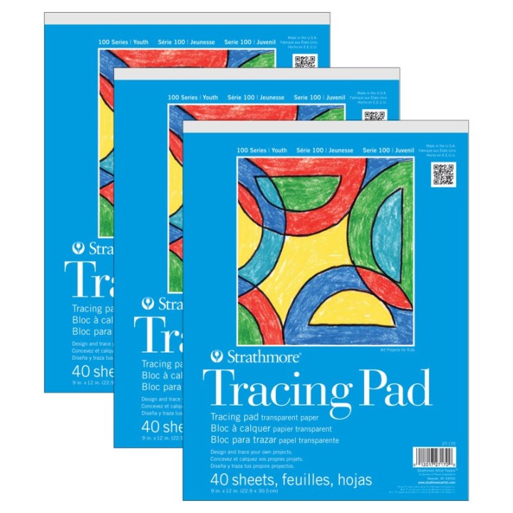 Strathmore 100 Series Tracing Pad, 40 Sheet, 9x12 inch, Pack of 3