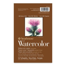 Strathmore 400 Series Watercolor Paper Pad, Cold Pressed, Tape Binding, 12 Sheet, 5.5x8.5 inch, 1 Count